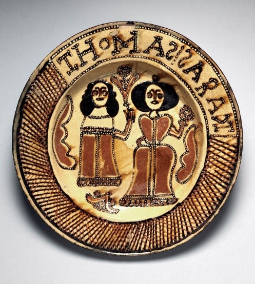 Slipware plate from the Fitzwilliam Museum