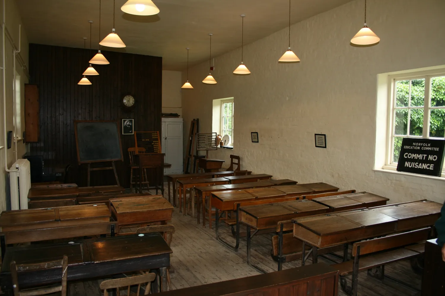 Gressinghall - School with old desks